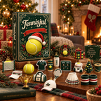 Tennisdekorationer i akryl med julemotiv