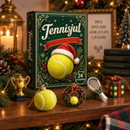 Tennisdekorationer i akryl med julemotiv