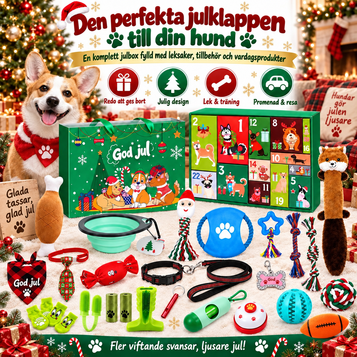 Julekalender med hundelegetøj