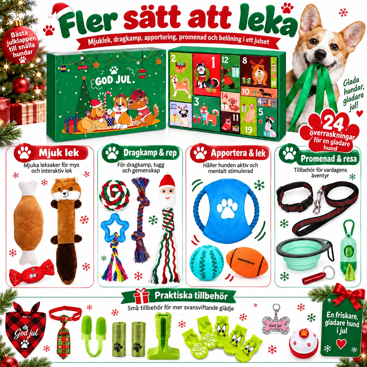 Julekalender med hundelegetøj