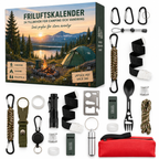 Friluftskalender – 24 stykker tilbehør til camping og vandring